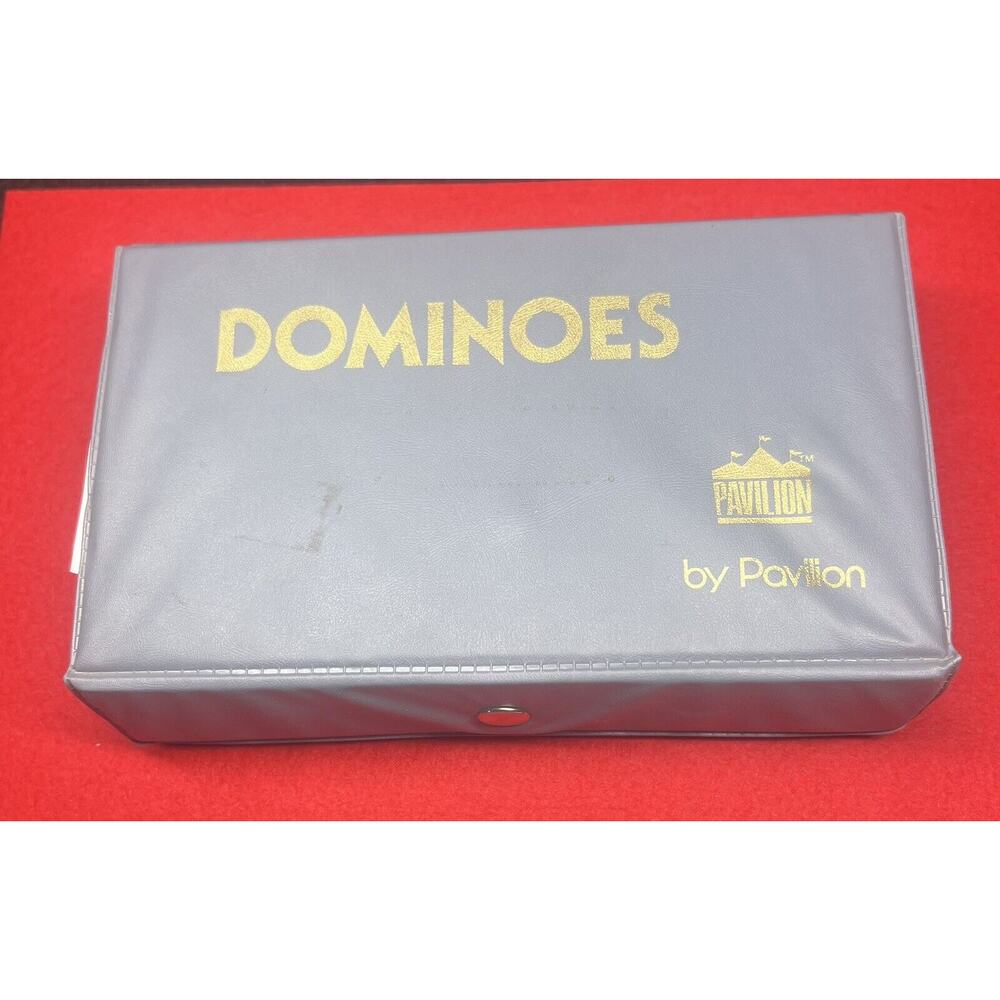 Vintage 1990's Pavilion‎ Dominoes Color Dots Vinyl Case 55 Pieces